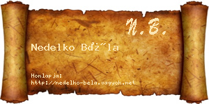 Nedelko Béla névjegykártya